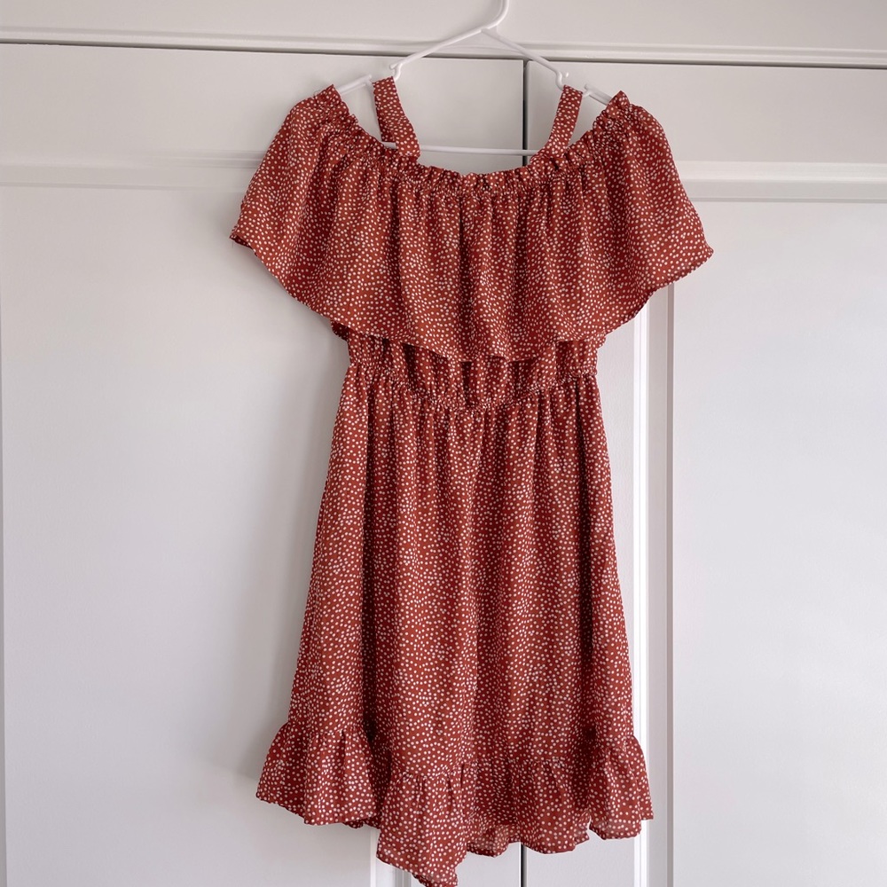 Liberty love orange polka dot dress